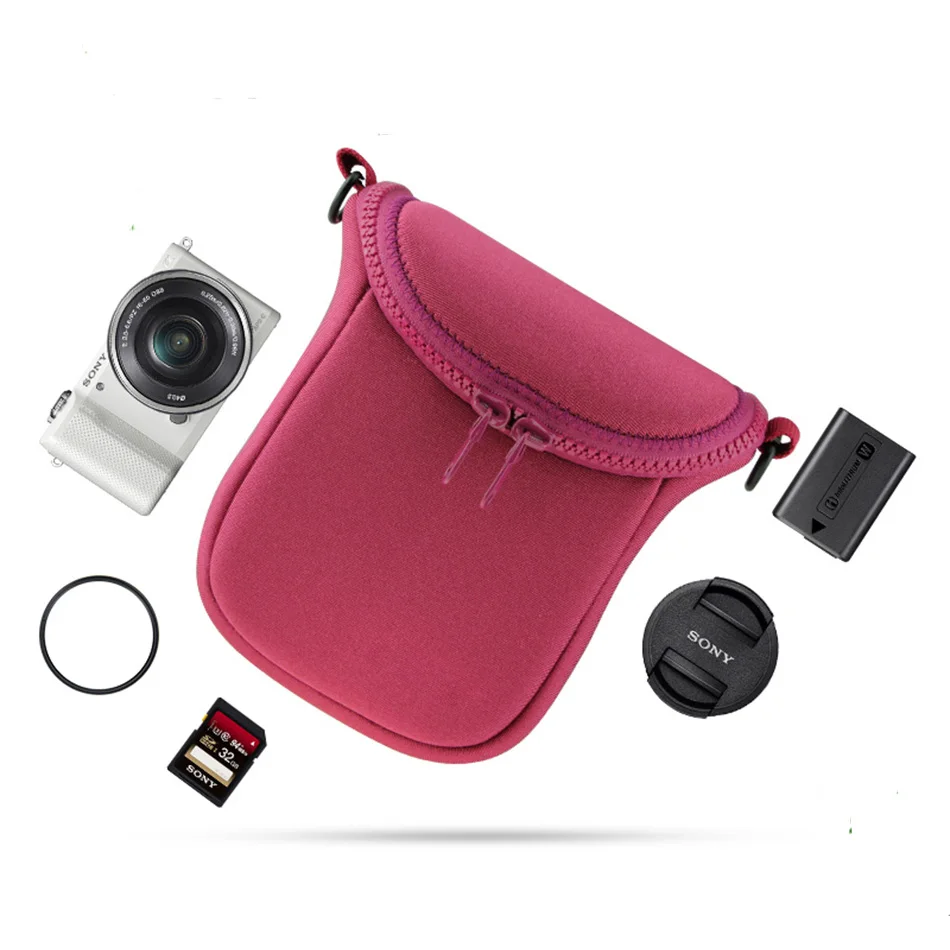 Mini Video Camera Bag Cover Case for Sony A5000 A6000 A5100 A6300 RX1R NEX-5T NEX-5N NEX-5R NEX-6 NEX-7 NEX-F3 3N With Strap