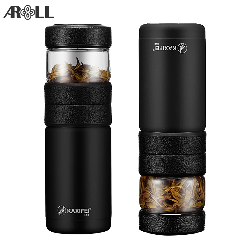 

Travel Double Wall Thermos Tea Bottle with Infuser Filter Vacuum Flask Stainless Steel Insulated Thermos Glass Tea Bottle