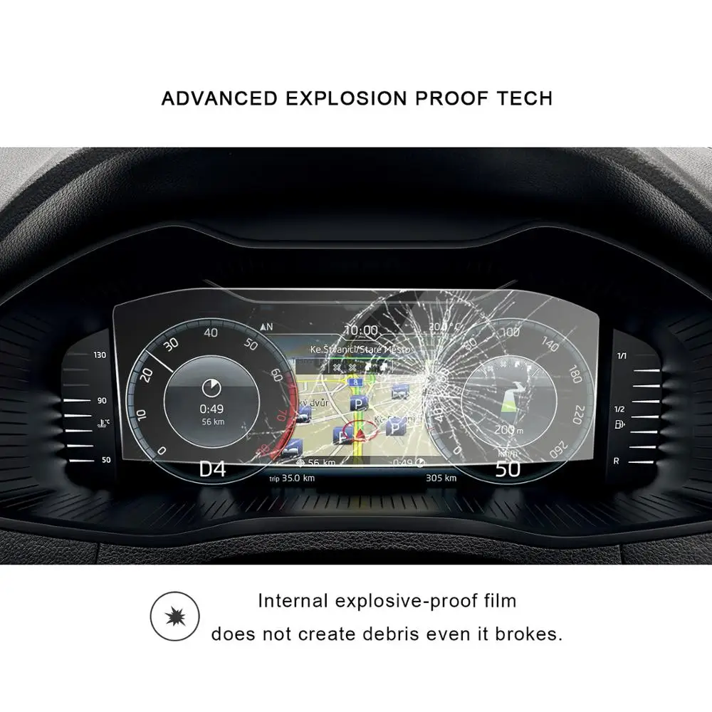 RUIYA car screen protector for Skoda Octavia/kodiaq/Superb LCD instrument panel screen,9H tempered glass screen protective film RUIYA car screen protector for Skoda Octavia/kodiaq/Superb LCD instrument panel screen,9H tempered glass screen protective film