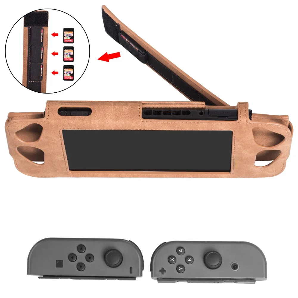 Геймпад NS откидной кожаный чехол для Nintendo Switch с подставкой держателем защитный
