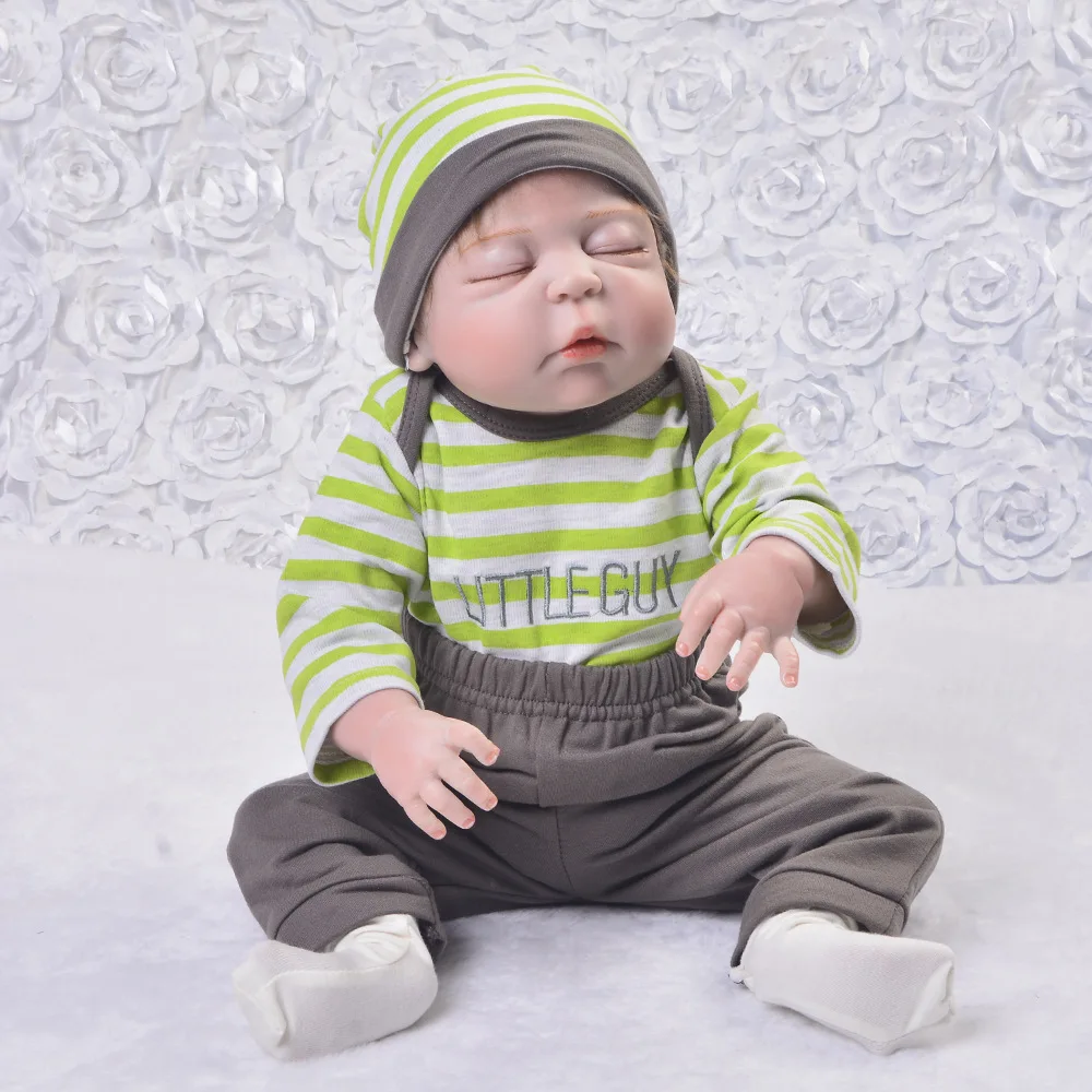 

57cm Reborn Baby Doll 23inch Full Silicone Vinyl Bebe Realistic bathe so truly alive Doll For birthday collection playmates