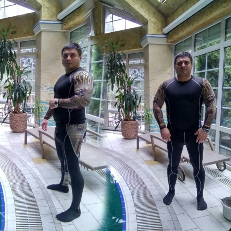 3D Подростковая волчонок ММА одежда Зима Рашгард Мужская компрессионная одежда Кроссфит термобелье мужской фитнес набор