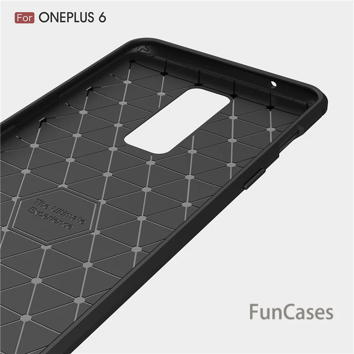 For Oneplus 6 1+6 case Luxury Shockproof Slim armor Case For One plus 6 Six A6000 Soft TPU Brushed Carbon Fiber Cover Accessory