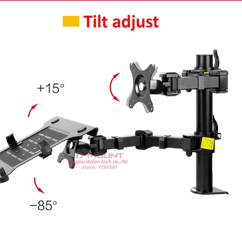 1"-15,6" ноутбук+ 1"-27" кронштейн для монитора с двумя ручками для ноутбука настольная подставка для ноутбука с держателем для ноутбука