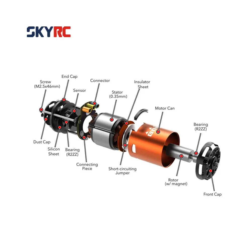 SkyRC 4000KV 8,5 T 2P сенсорный бесщеточный двигатель+ CS60 60A сенсорный бесщеточный ESC+ светодиодный набор карт для 1/10 1/12 RC автомобилей