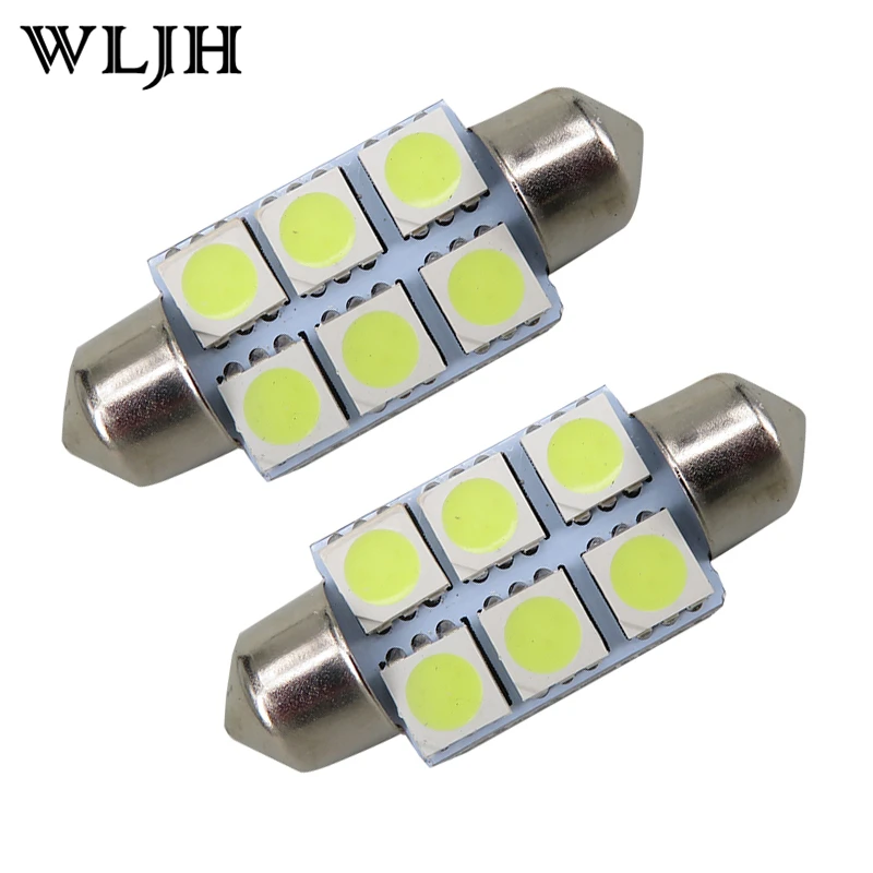 10pcs Super White 36mm Festoon 5050 SMD 6 LED C5W Car Led Auto Interior Dome Door Light Lamp Bulb Pathway lighting 12V Work Lamp