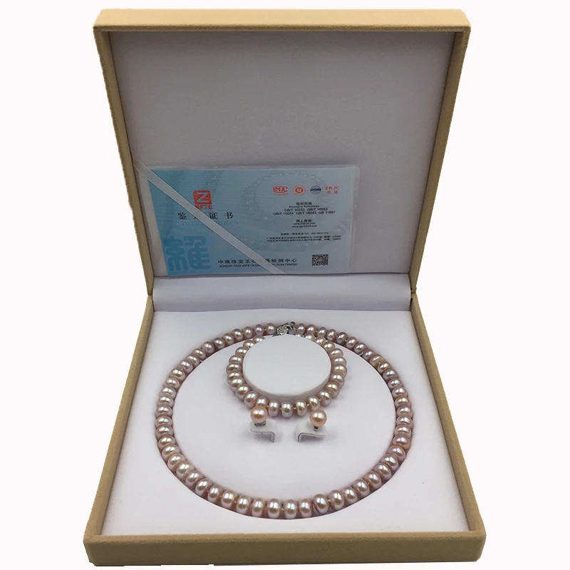 Sinya, натуральная нить жемчуга, ожерелье, браслет, серьги, набор с розовым, фиолетовым, белым, для дополнительного жемчуга, диаметр 10-11 мм, для мам, женщин