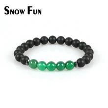 Весело снег lovers'favorite 8 мм зеленый и красный агат Бусины Браслеты ювелирные изделия с Матовый Агат Бусины и гематит Распорки