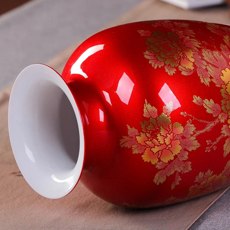 New Chinese Style Vase Jingdezhen Classical Porcelain Crystal Glaze Flower Vase Home Decor Handmade Shining Famille Rose Vases 3