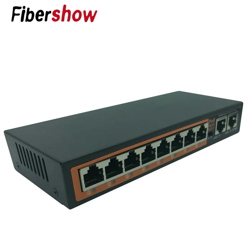 

Ethernet PoE Switch 1 SC fiber port 8 Ports RJ45 gigabit Ethernet 2 Uplink Fast Ethernet switch 10 RJ45 10/100/1000M