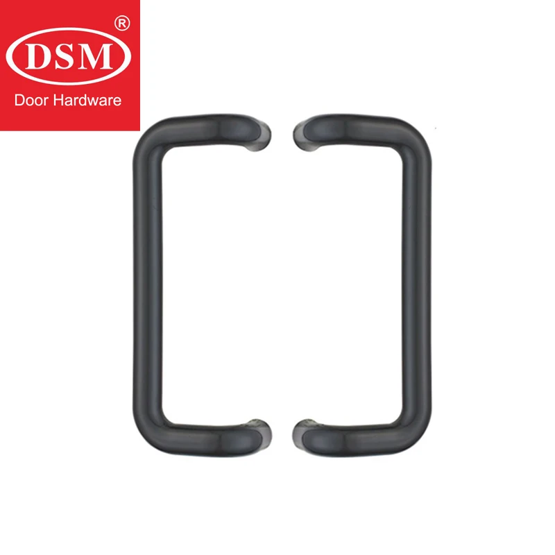 Antimicrobial Black Solid Nylon Offset Door Pull Handle For Entrance Glass,Wooden,Metal Frame Doors PA-797 antimicrobial