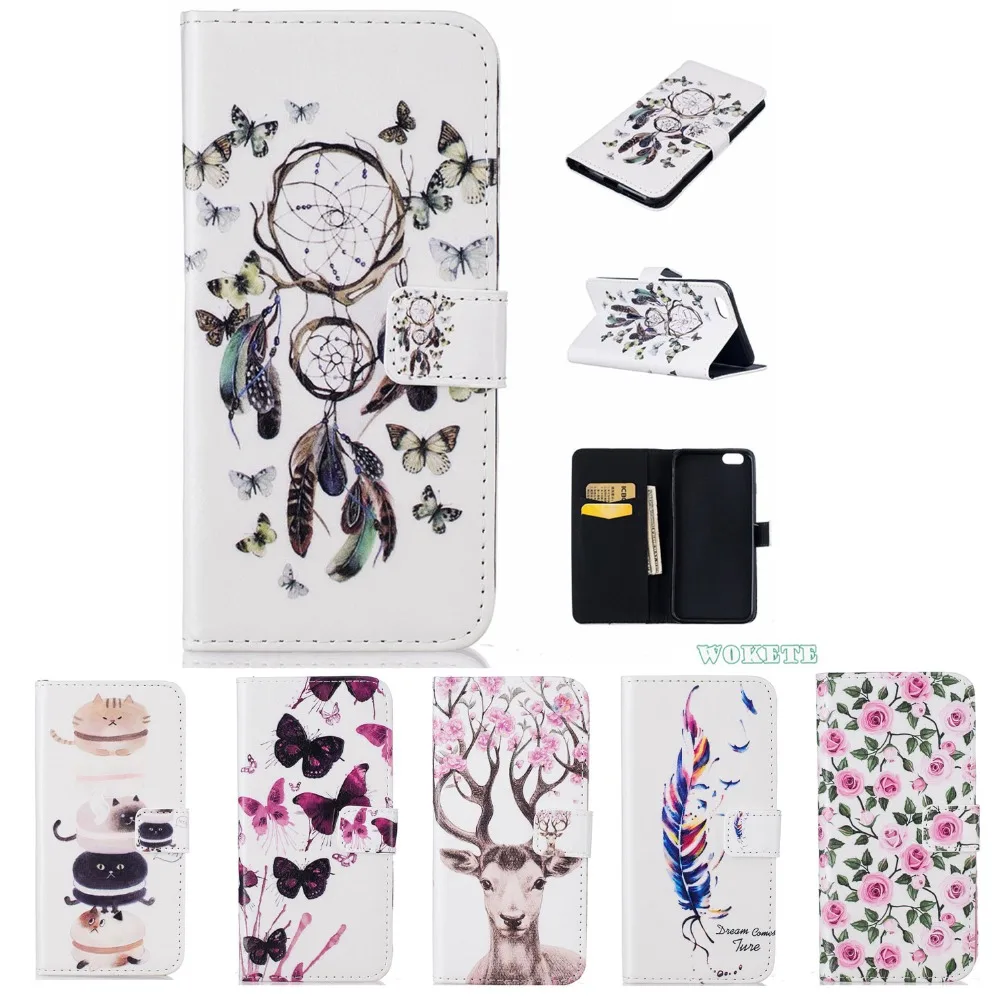 Мода Ретро Флип Печати Кожа Case Стенд PU Бумажник Чехол для iPhone 6 S 4.7 &quot/6 Плюс 5.5&quot с