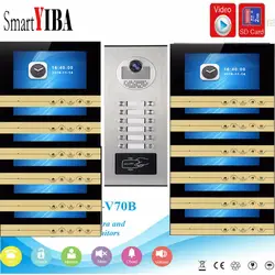 Smartyiba 7 дюймов запись видео и сфотографировать квартире видеодомофон непромокаемые наружный блок max для 12 для 2 семей /домохозяйств