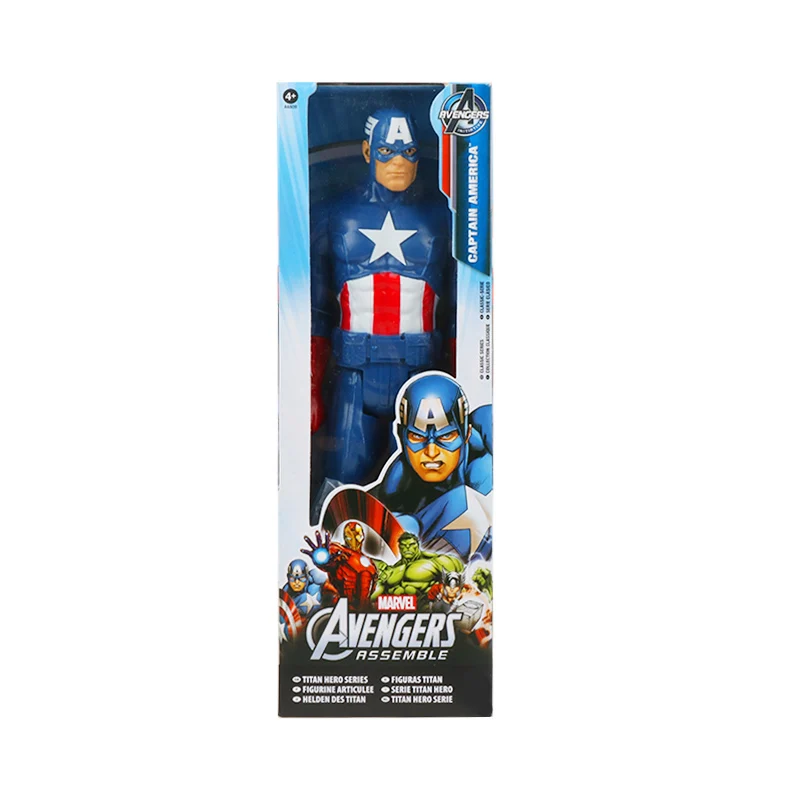 captain with box 30 см Marvel Мстители игрушки танос Халк Бастер человек паук Железный человек Капитан Америка Тор Росомаха Черная пантера фигурка куклы - Цвет: captain with box