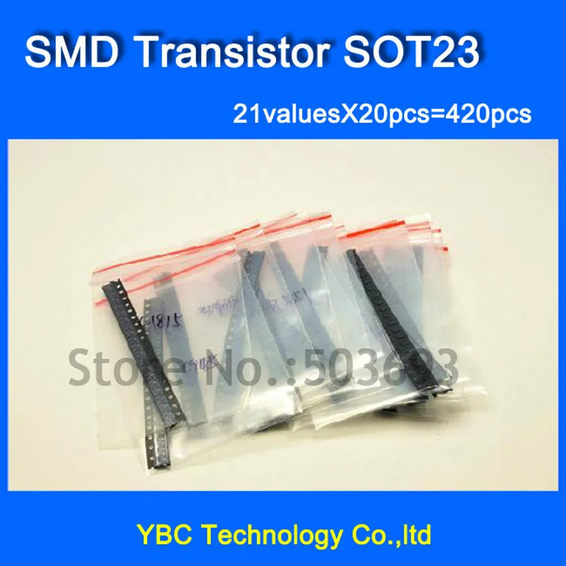 21valuesX20pcs = 420 pcs SMD набор транзисторов SOT23 комплект триодов СОТ-23 для ремонта и научно-исследовательских S9012 S9013 S9014