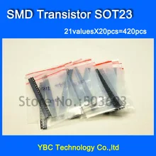 21valuesX20pcs = 420 pcs SMD набор транзисторов SOT23 комплект триодов СОТ-23 для ремонта и научно-исследовательских S9012 S9013 S9014