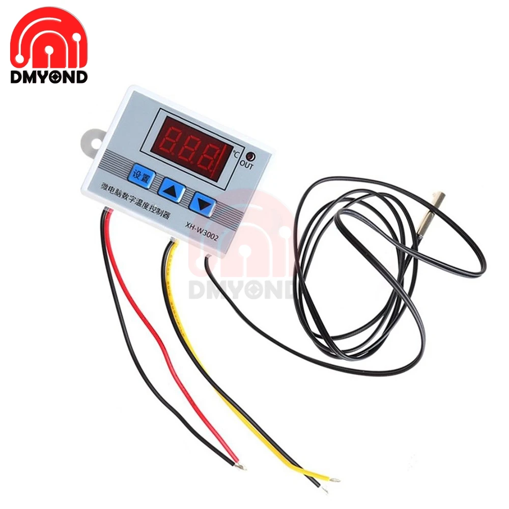

XH-W3002 AC 110-220V LED Digital Temperature Controller Thermos Thermoregulator Sensor Meter Heating Cooling+1m 10k 3950 Wire