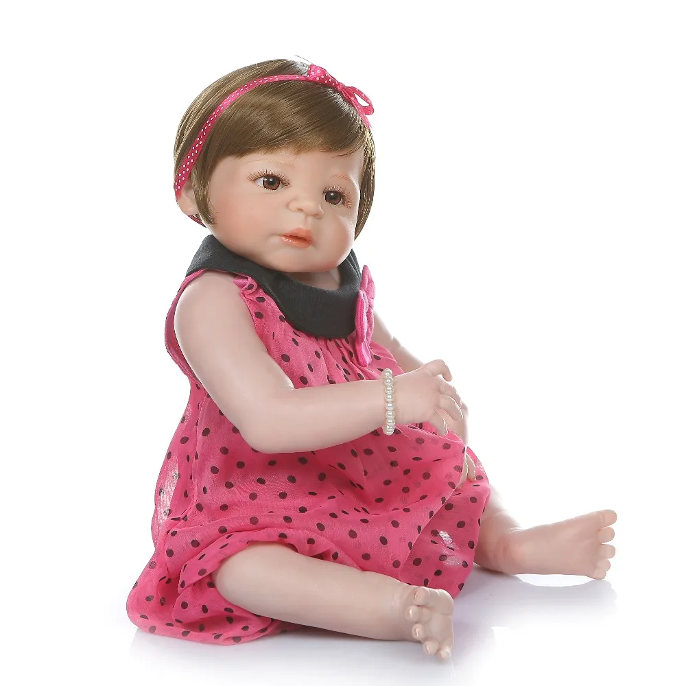 NPK 56 см bebe кукла для новорожденных, для девочек мизинец Сладкая Виктория полное тело силиконовая Ванна игрушка ручная детальная paiting обучающая игрушка