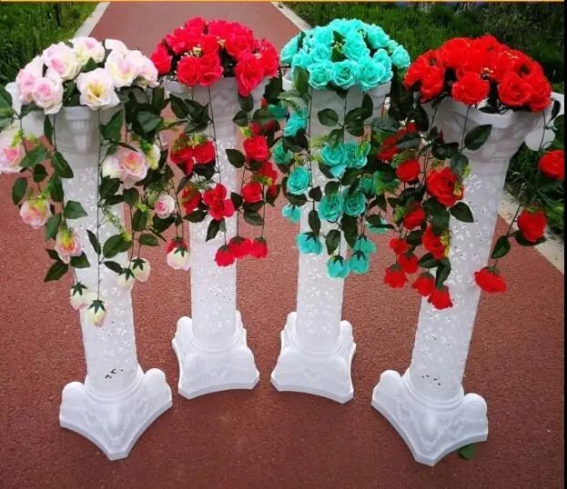 

4pcsWedding props Roman column road lead the new flower blue.