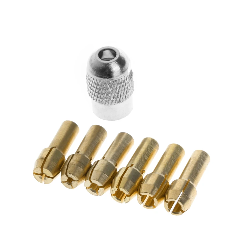 7 шт./лот dremel латунь цанговый 1,0/1,6/2,0/2,4/3,0/3,2 + dremel проверить M8 * 0,75 подходит дремель вращающихся инструментов Dremel аксессуары