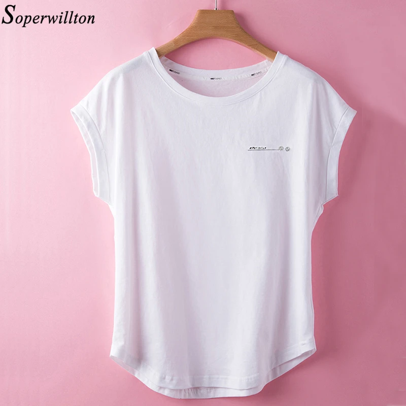 

T Shirt Women White T-Shirt 2019 Summer Tshirt Woman Cotton Top Tee Female Ladies Short Sleeve Casual Camisetas Feminina New T81