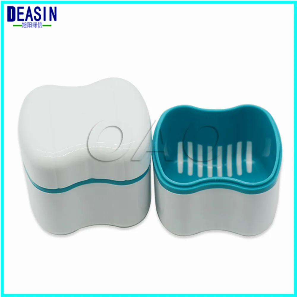 

10pcs New Qualified Storage box New Denture Bath Box Case Dental False Teeth Storage Container Rinsing Basket dig 5 Colors