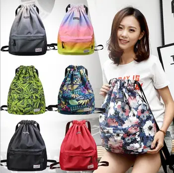 

Drawstring gym backpack, travel fitness rope Bag, college leisure light weight skull rucksack women