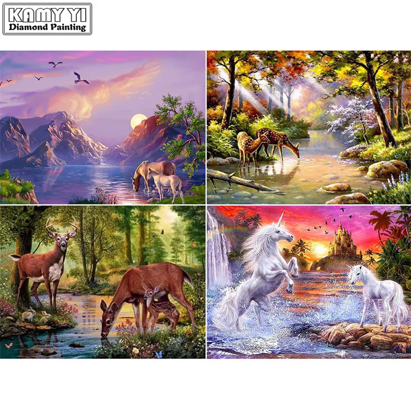 

KAMY YIDiamond Embroidery Sale Scenery Rhinestones Pictures Diamond Painting Full Square Mountain Diamond Mosaic Cross Stitch YY