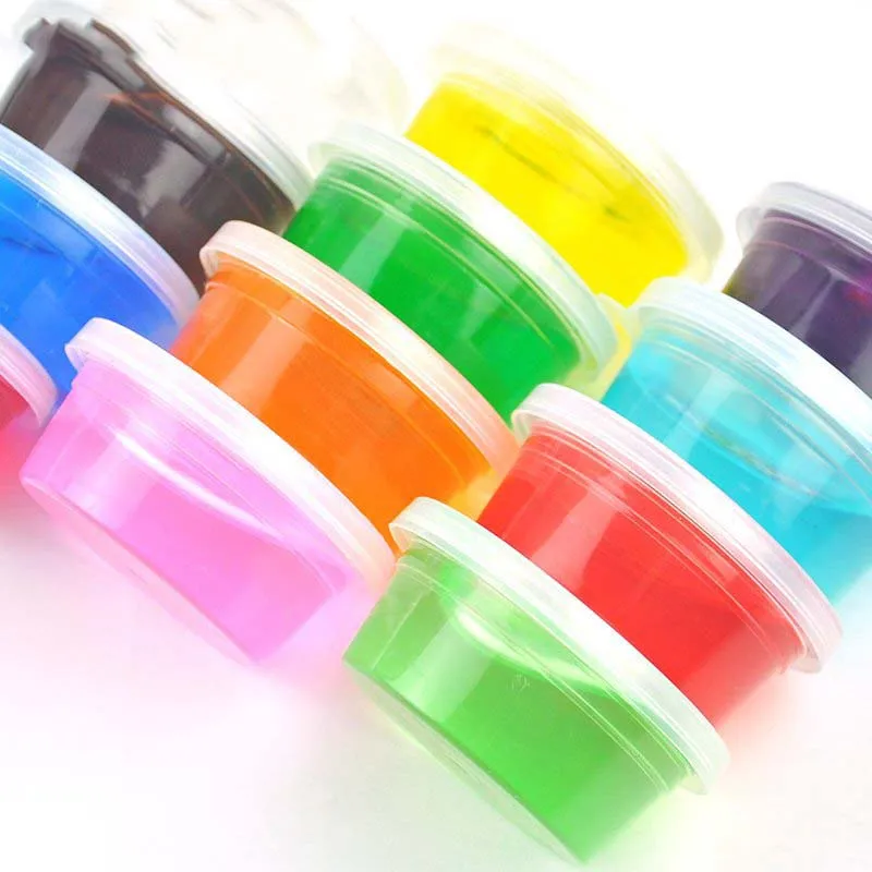 

12 Colors Clay Crystal Soil Magic DIY Pretend Play Form Into Model Transparent Smooth