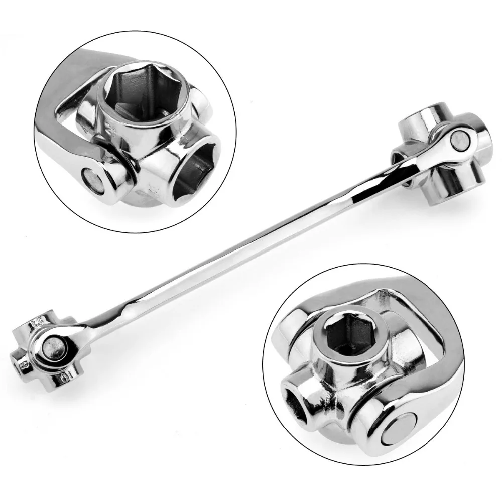 

1pcs Household Wrench 12-19/8-21mm 8 in 1 Socket Wrench Spanner Key Multi Tool Hand Tools Herramientas Ferramentas Accessories