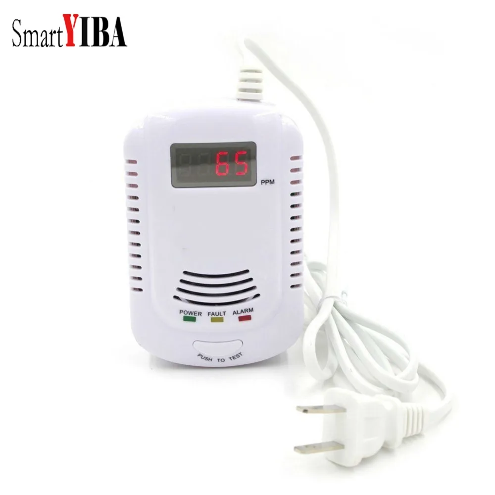 

SmartYIBA GAS DETECTOR Voice Warning Kitchen Alarm Kit Independent Plug in Combustible Natural LCD Display GAS LEAK SENSOR Alarm
