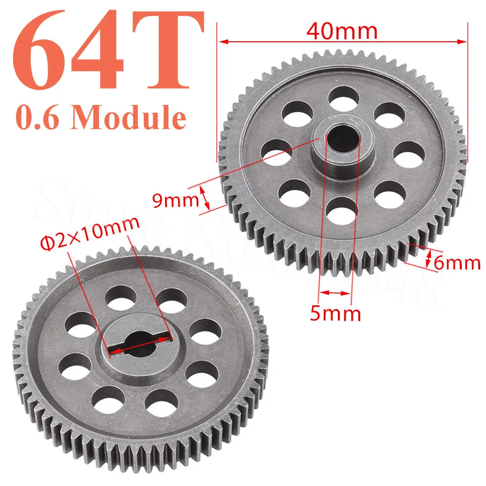 11184 сталь металл Spur Diff Главная передача 64T Мотор шестерня s 17T 21T 26T 29T 11189 11176 11181 11119 для RC HSP Redcat RC грузовик - Цвет: 64T