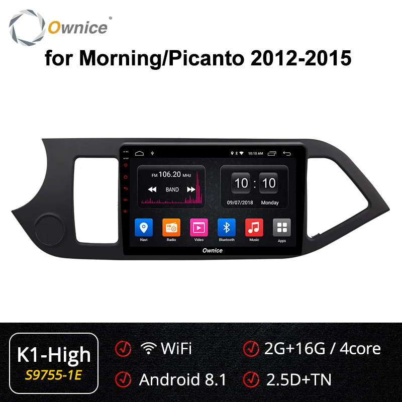 Ownice Android9.0 Octa Core Car DVD Player GPS Navi Stereo for KIA PICANTO MORNING 2012 2013 k3 k5 k6 4G LTE DSP SPDIF - Цвет: S9755-1 K1-High