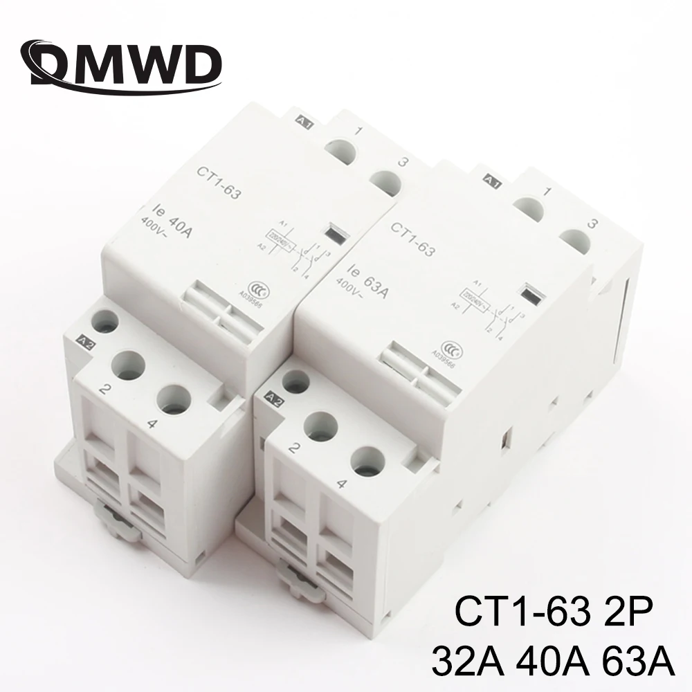Contacteur à CA De Rail DIN 32A 2 Pôles, Keenso Contacteur à CA 1NO1NC 50 / 60HZ De Rail De