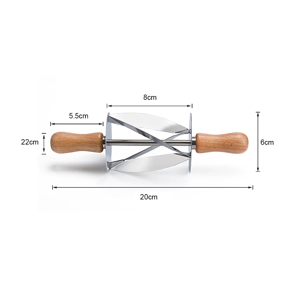 Нержавеющая сталь Rolling резак для изготовления круассан, хлеб колеса тесто нож для теста деревянной ручкой выпечки кухонный нож