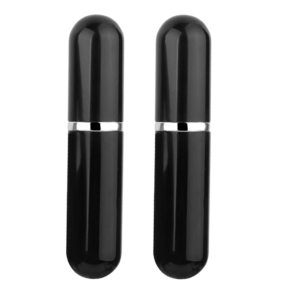 2x Mini Refillable Conveniet Empty Atomizer Bottle ATOMIZER Pump Spray Bottle/Travel/Handbag Black
