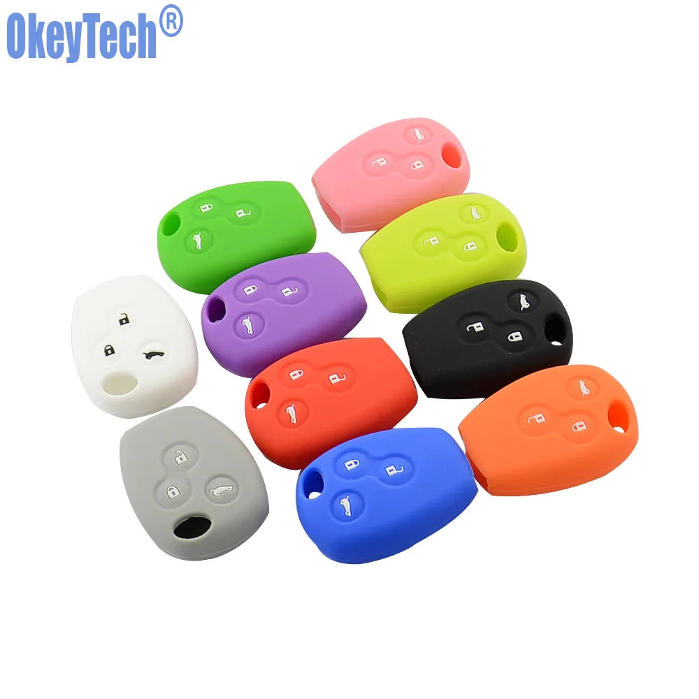 OkeyTech Silicone Key Cover Fob Remote Case Shell For Renault Clio Kangoo Megane Master Car Styling Protected Skin Free Shipping