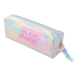 1 шт. BLACKPINK красочная Лазерная Радуга пенал прозрачный ПВХ Карандаш сумка, школьные принадлежности