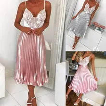 Юбки Женская летняя юбка миди женские плиссированные Элегантный Эластичный Пояс Midi шифоновая юбка женские длинные Пышная юбка 50