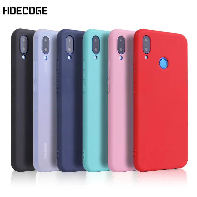 

HOECOGE Solid color Mobile Phone Cases For Huawei nova 3i Coque TPU Protective Cover For Huawei nova 3e Fundas Capa Skin Shell