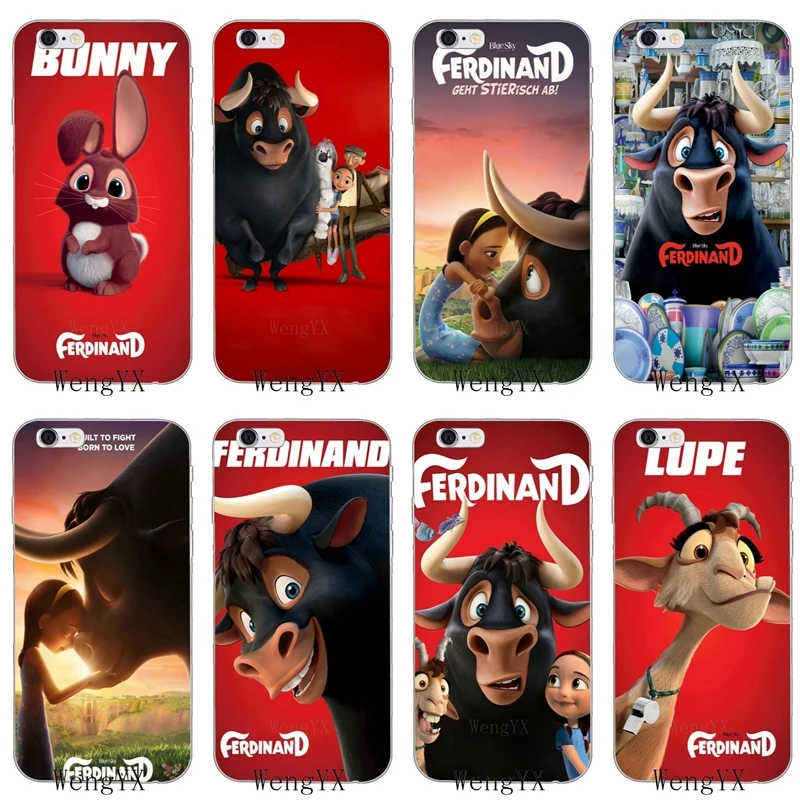 

lovely cartoon movie ferdinand Slim silicone Soft phone case For iPhone 4 4s 5 5s 5c SE 6 6s plus 7 7plus 8 8plus X