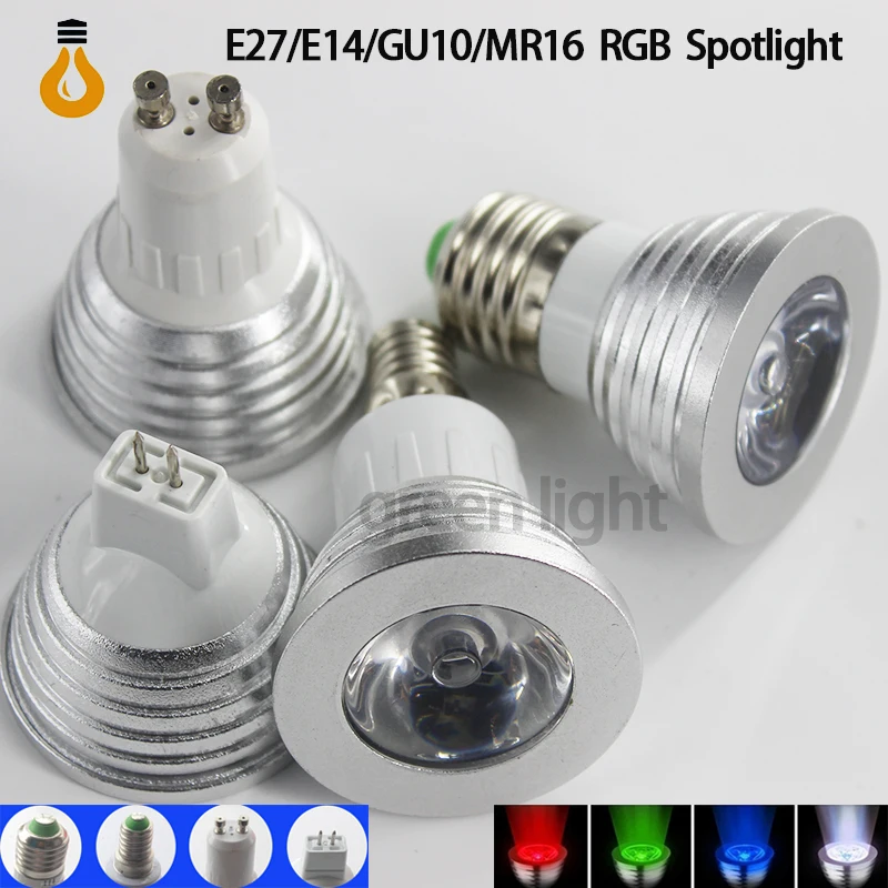 Новинка 2016 1 шт./лот 9 Вт RGB E27 E14 MR16 GU10 16 Цвета светодиодный свет лампочка лампа