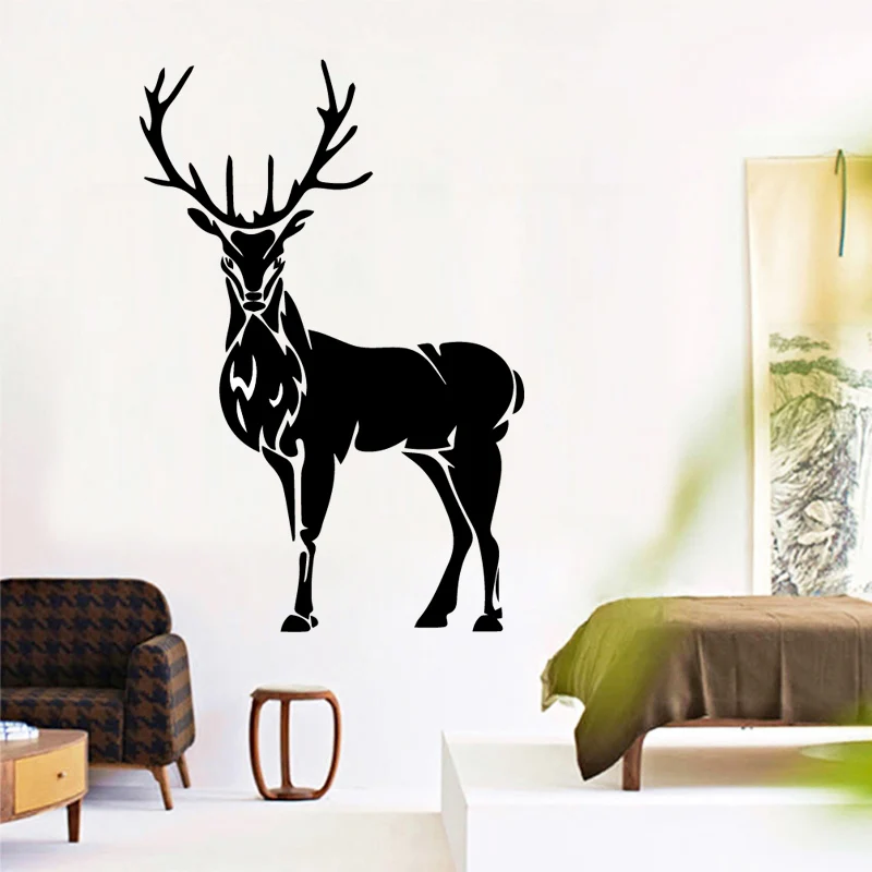 

Deer Wall Sticker for Living Room Bedroom DecorAccessories Vinyl Art Wall Stickers Waterproof Adesivo Home Decoration