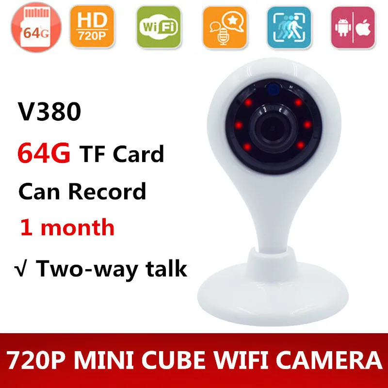 720P mini wifi IP camera Wireless P2P Baby Monitor Night Vision Plug and Play Motion detect Audio in/out Support SD Card