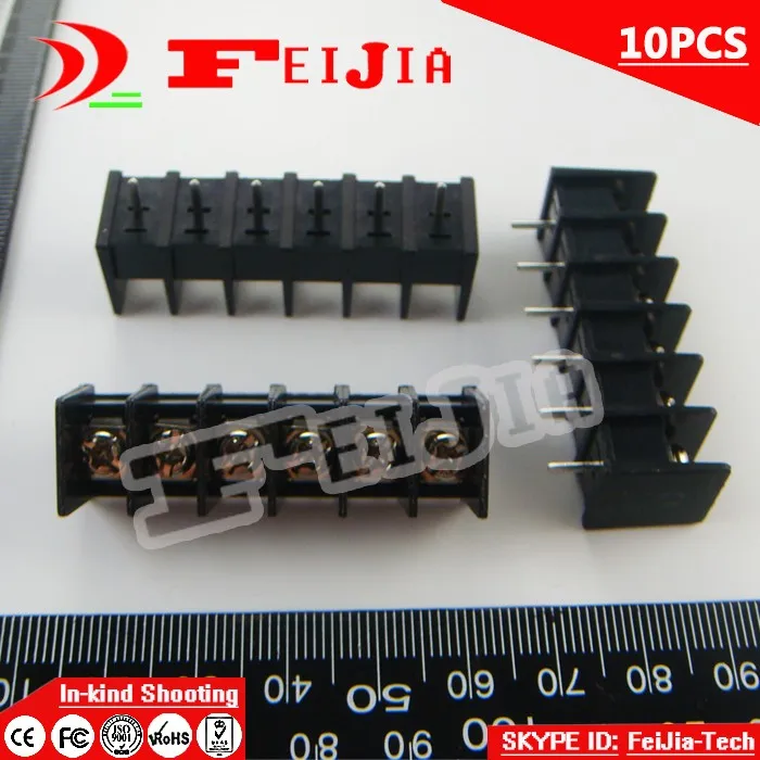 

10PCS 25-7.62-6P / 25 7.62mm 6Pin Barrier Terminal Block Screw Terminal Block Pitch 7.62mm Terminal Block Free Shipping
