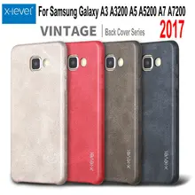 Х уровень старинные pu кожа люкс задняя крышка case для samsung galaxy 2017 a3 a5 a3200 a5200 a7 a7200 телефон сумка coque капа