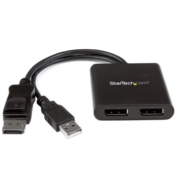 

StarTech.com DisplayPort to DisplayPort Multi-Monitor Splitter - 2-Port MST Hub, DisplayPort, 2x DisplayPort, 3840 x 2160 pixels