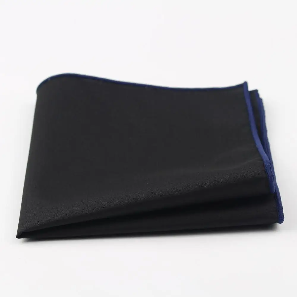Мужской Хлопковый носовой платок в солнечном стиле, Черный Карманный платок с разноцветными краями, носовой платок, повседневное полотенце, 23*23 см - Цвет: 25