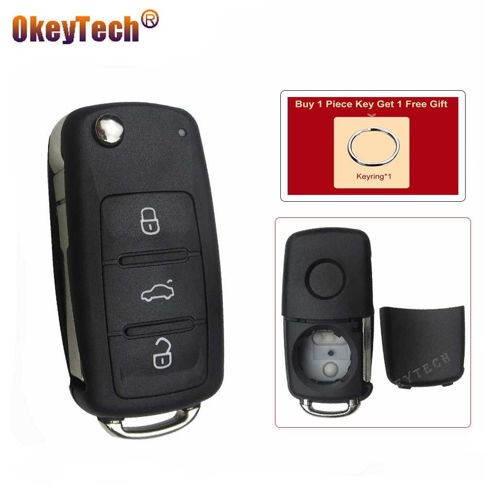 OkeyTech 3 кнопочный пульт дистанционного управления складной Автомобильный ключ