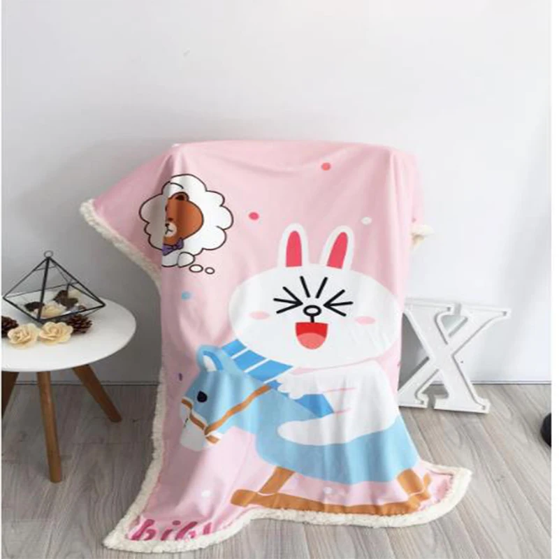 Autumn and winter double layer blanket thickened cristal cashmere lamb children's nap baby |